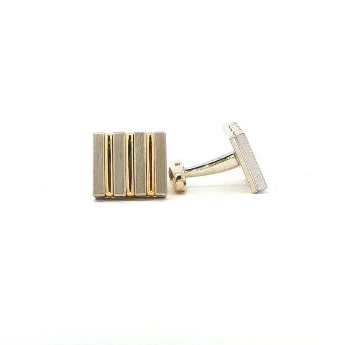 content/products/Estate Piece: Two Tone Rectangular Cufflinks in White and Yellow Gold