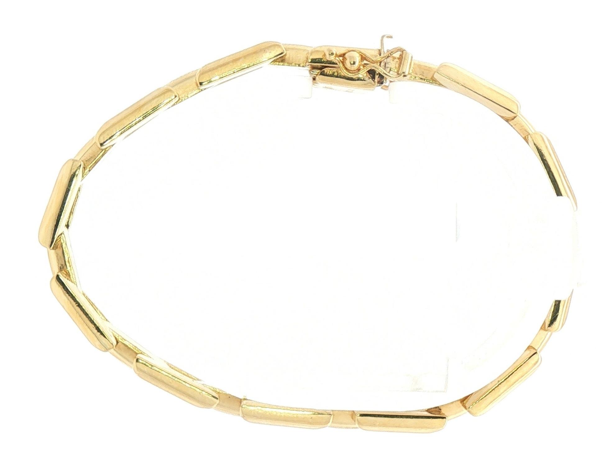 Estate Piece: Franco Square Link Bracelet in Yellow Gold side
