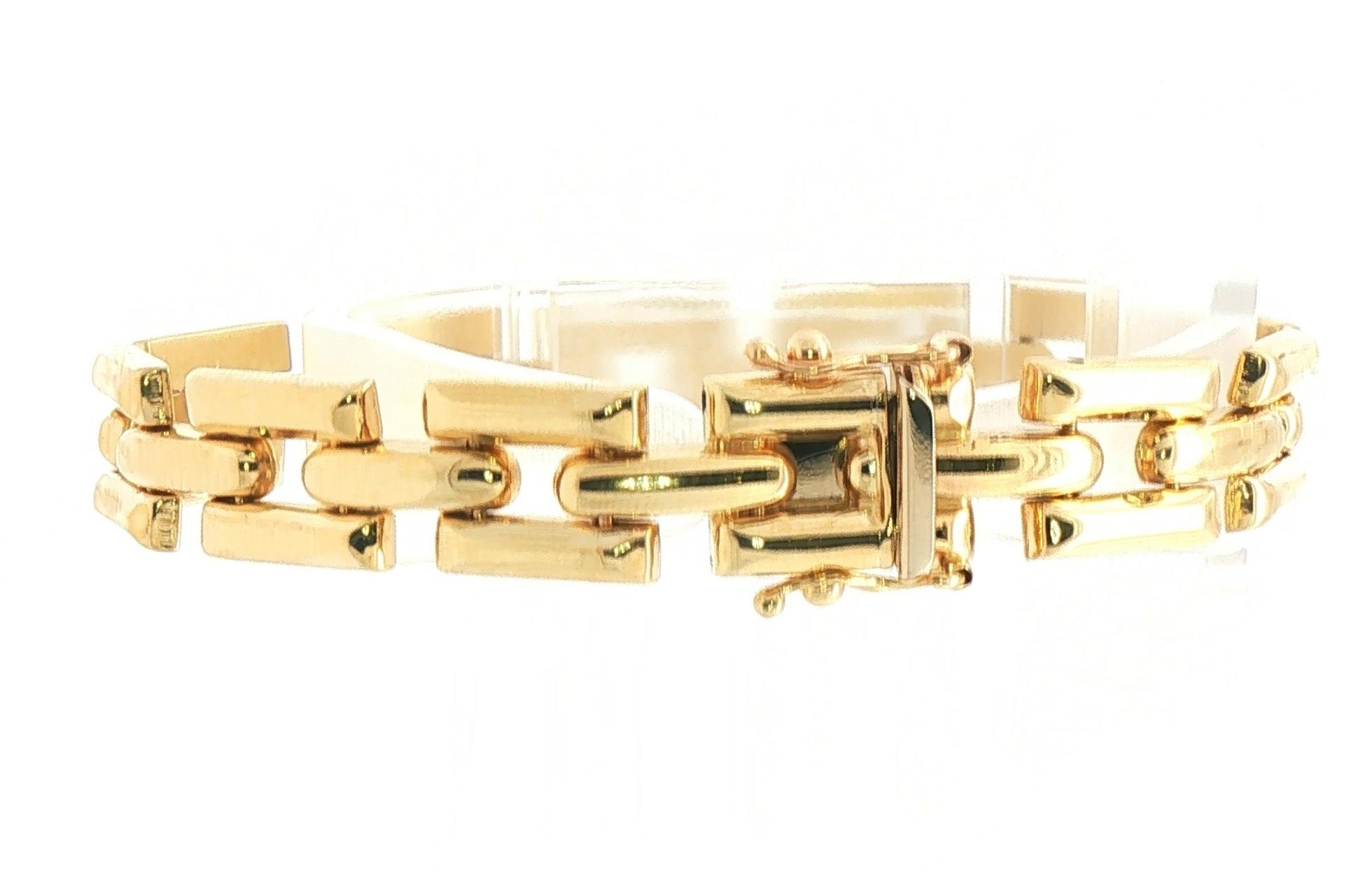 Estate Piece: Franco Square Link Bracelet in Yellow Gold back