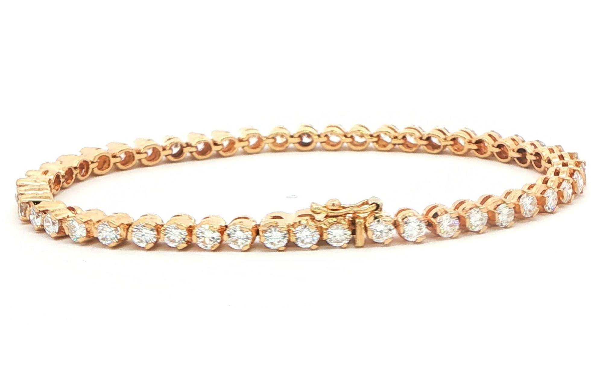 Estate Piece: Diamond Tennis Bracelet in Yellow Gold (3.00cts TWT) back