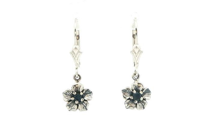 content/products/Floral Montana Sapphire Dangle Leverback Earrings in Sterling Silver (0.20cts TWT)