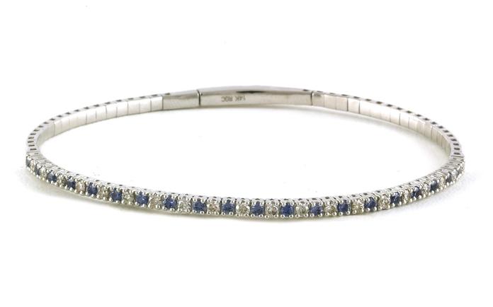 content/products/Alternating Montana Yogo Sapphire and Diamond Flexi-Cuff Bracelet in White Gold (1.00cts TWT)
