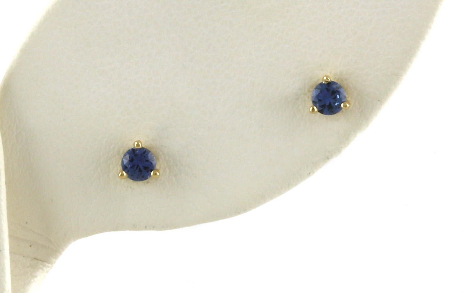 Montana Yogo Sapphire 3-Prong Basket-Style Stud Earrings in Yellow Gold (0.25cts TWT)