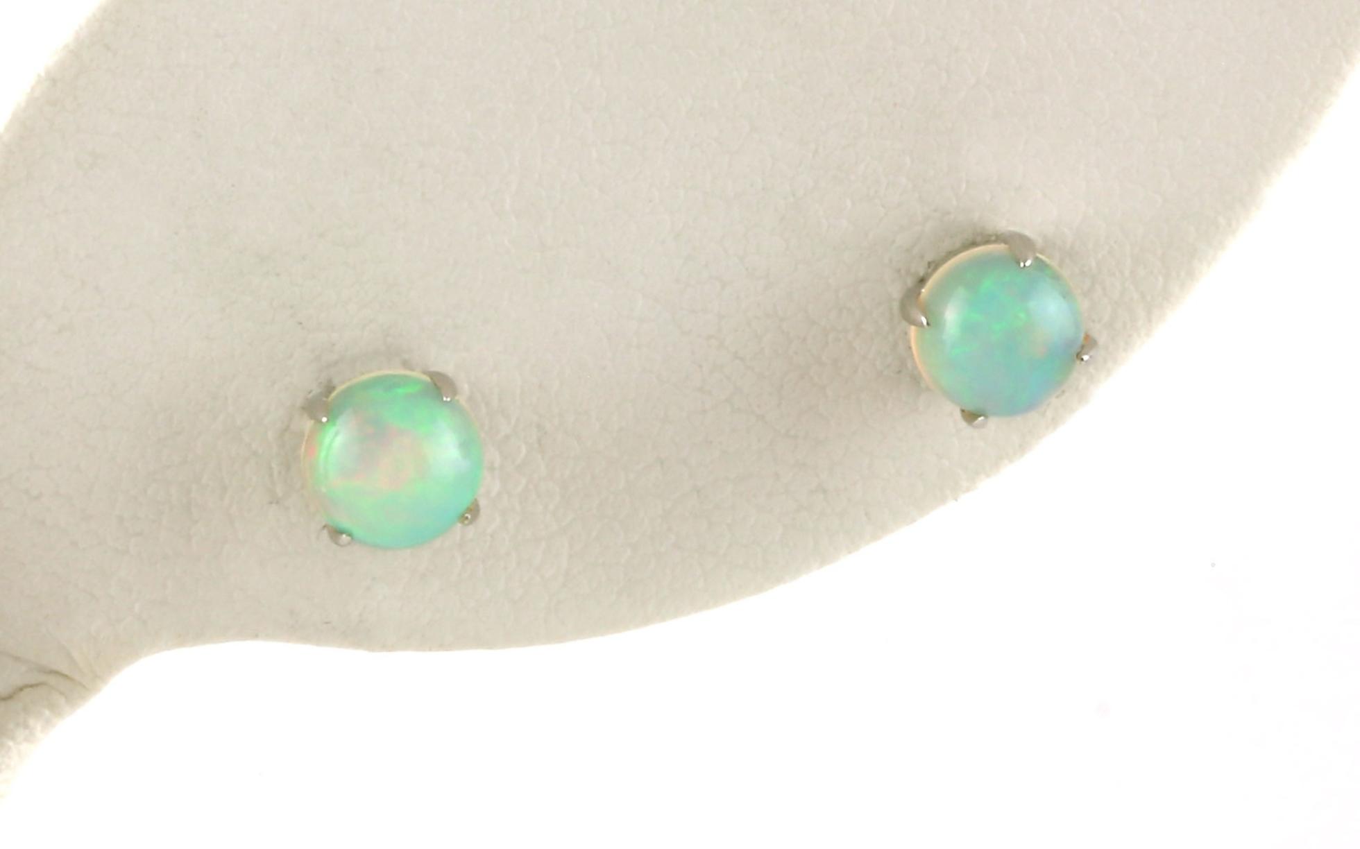 Opal Stud Earrings in White Gold (0.81cts TWT)