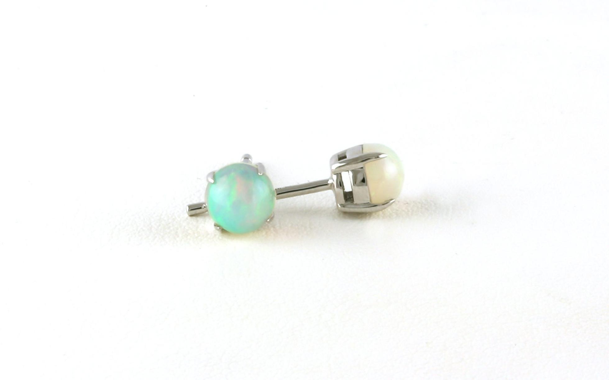 Opal Stud Earrings in White Gold (0.81cts TWT) side
