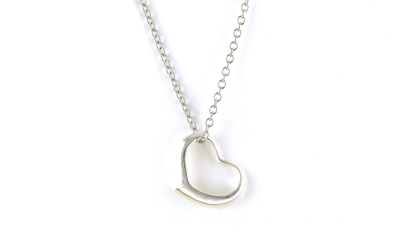 Open Heart-Shaped Necklace in Sterling Silver