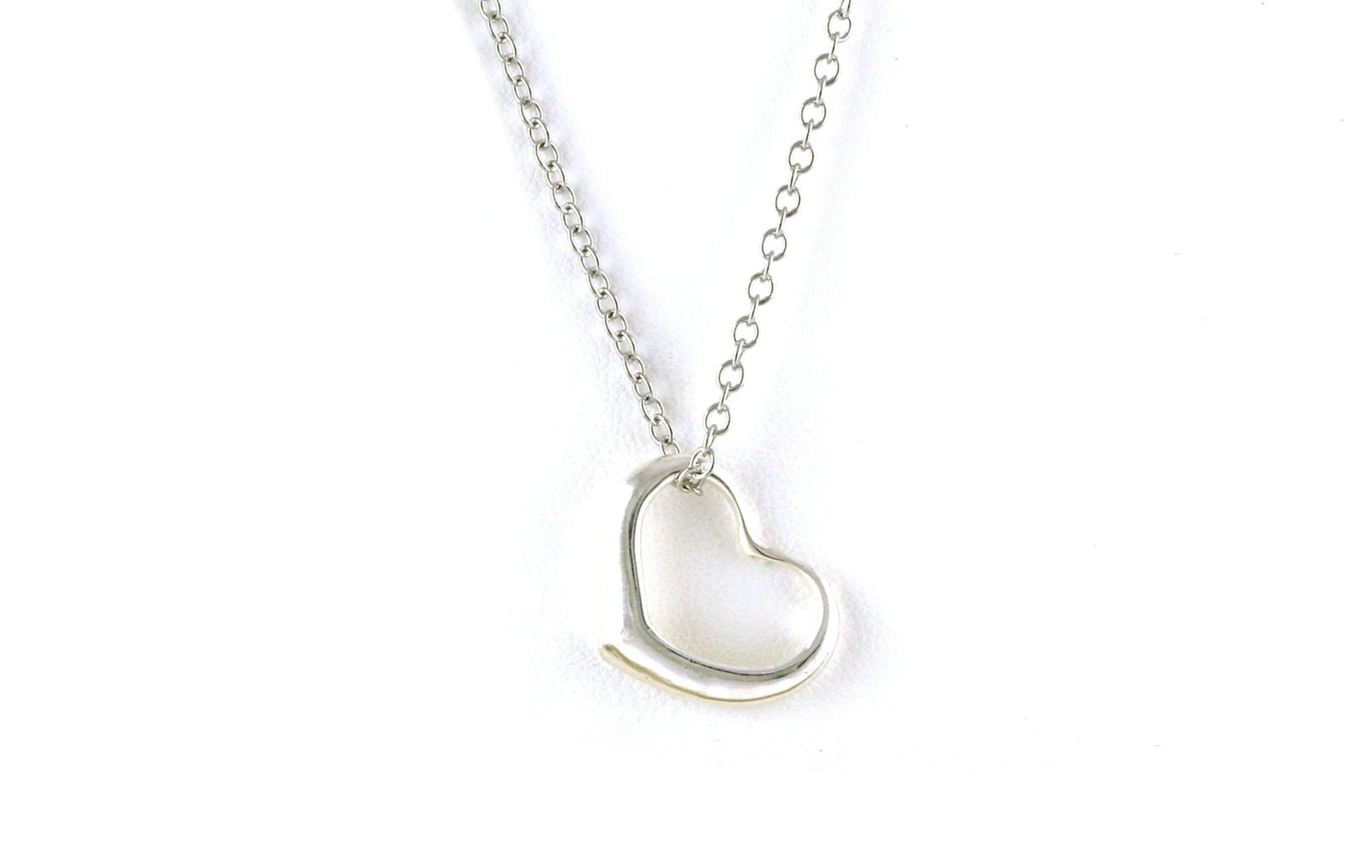 Open Heart-Shaped Necklace in Sterling Silver