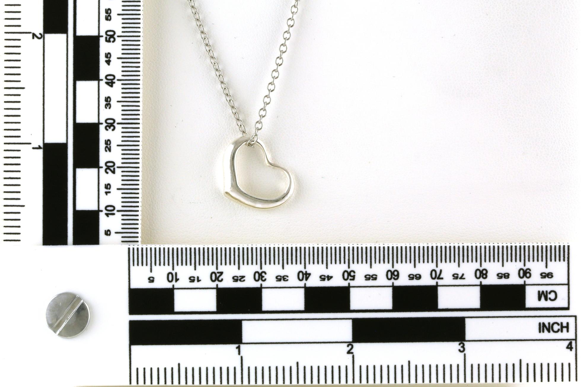 Open Heart-Shaped Necklace in Sterling Silver scale