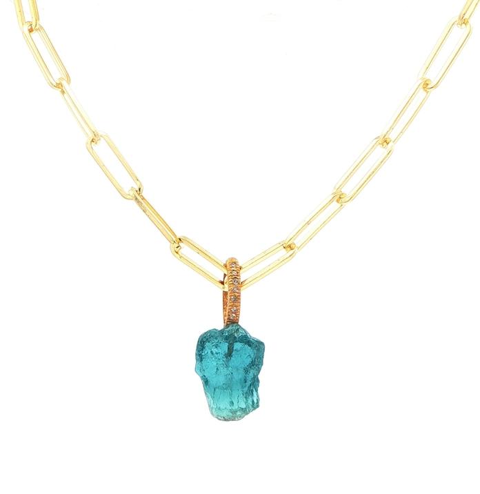 content/products/Raw Un-Cut Tourmaline and Diamond Drop Necklace in Yellow Gold and Sterling Silver