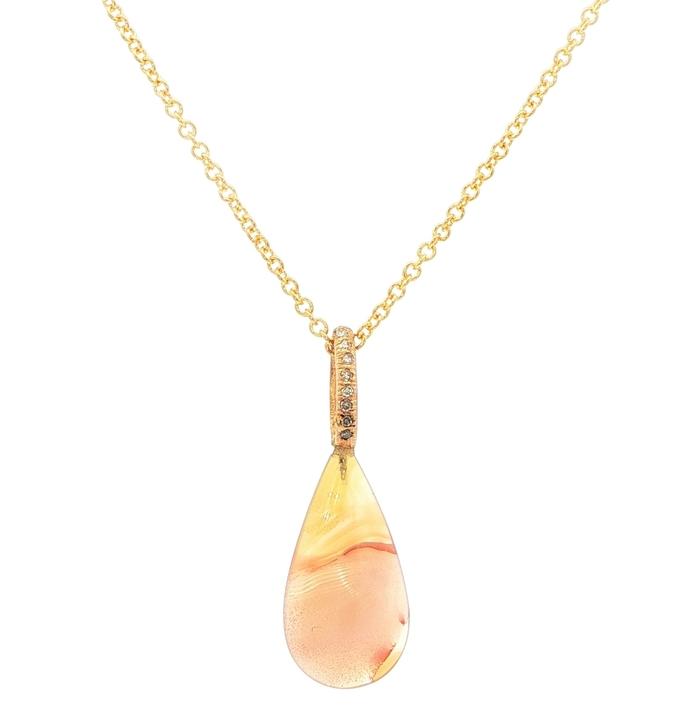 content/products/Fossilized Wood Opal and Diamond Drop Necklace in Yellow Gold