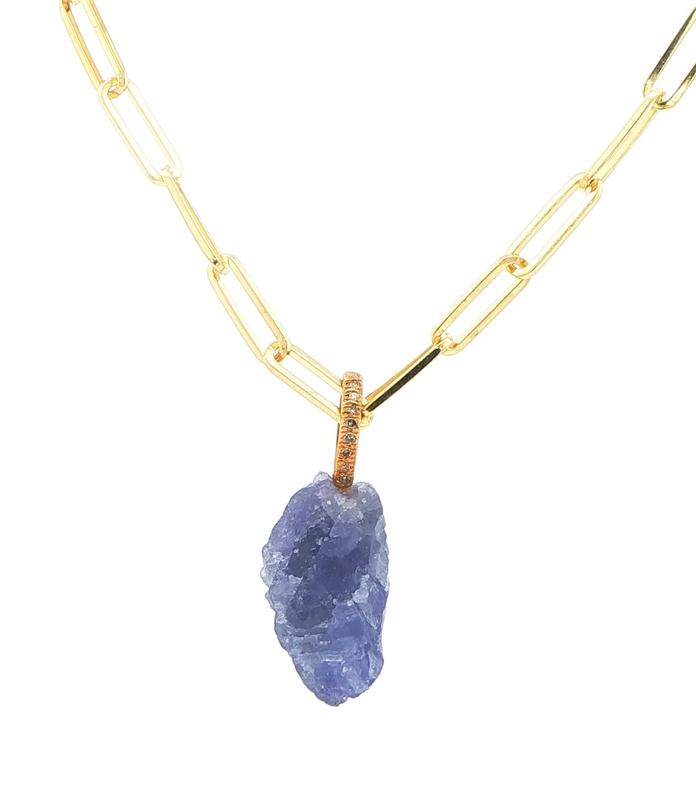 content/products/Raw-Cut Tanzanite and Diamond Drop Necklace in Yellow Gold and Sterling Silver