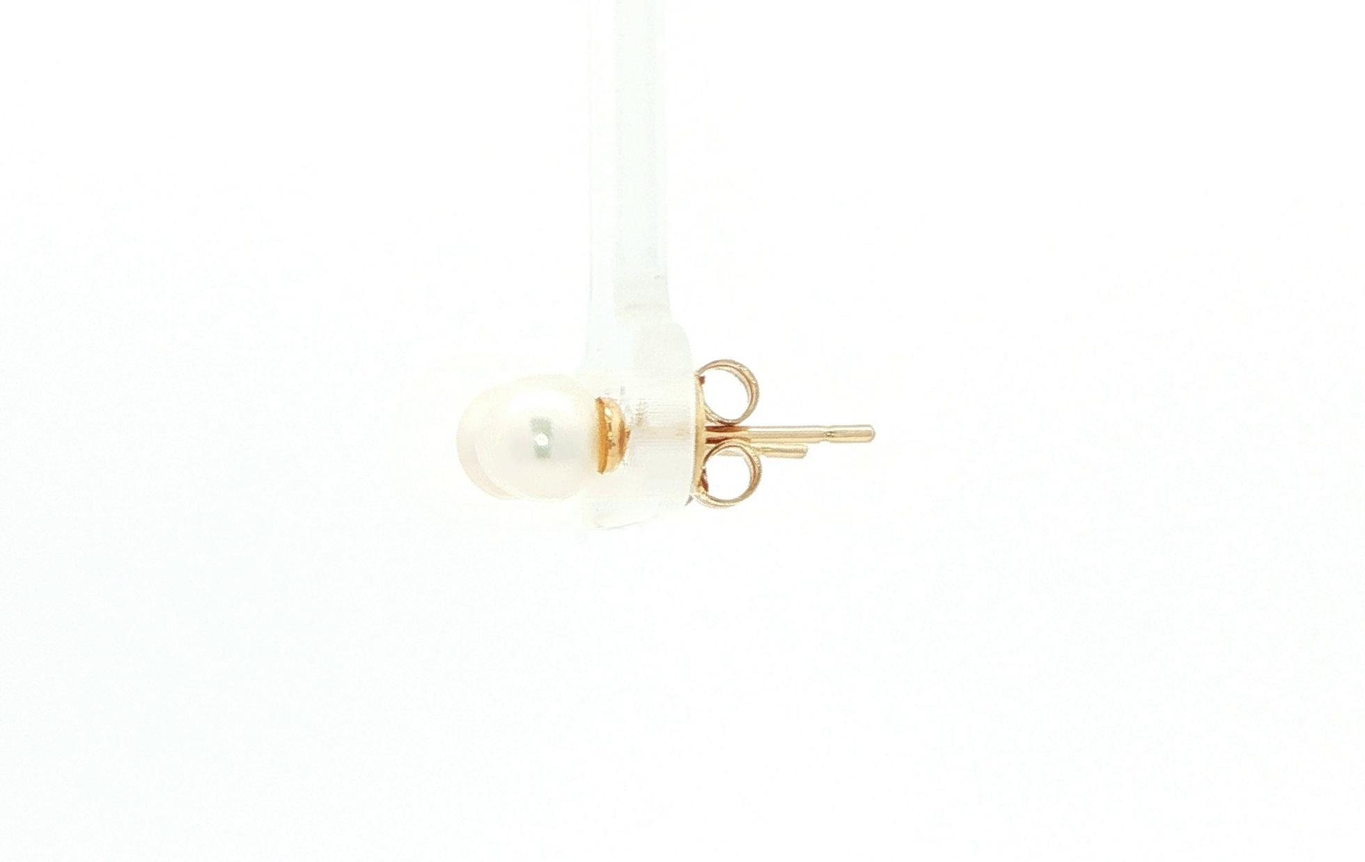 Pearl Stud Earrings in Yellow Gold side
