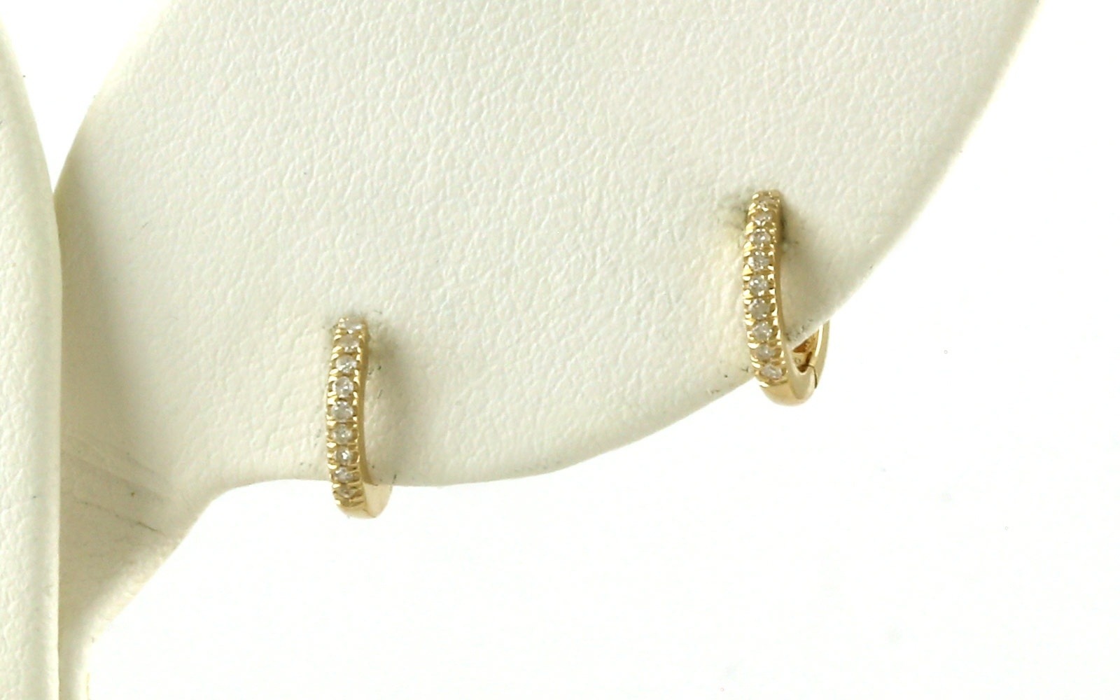Diamond Pave Mini-Hoop Earrings in Yellow Gold (0.06cts TWT)