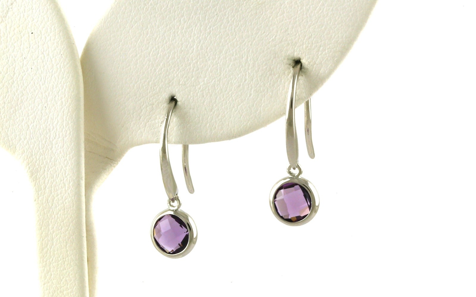 Bezel-Set Amethyst French Hook Dangle Earrings in Sterling Silver (1.45cts TWT)