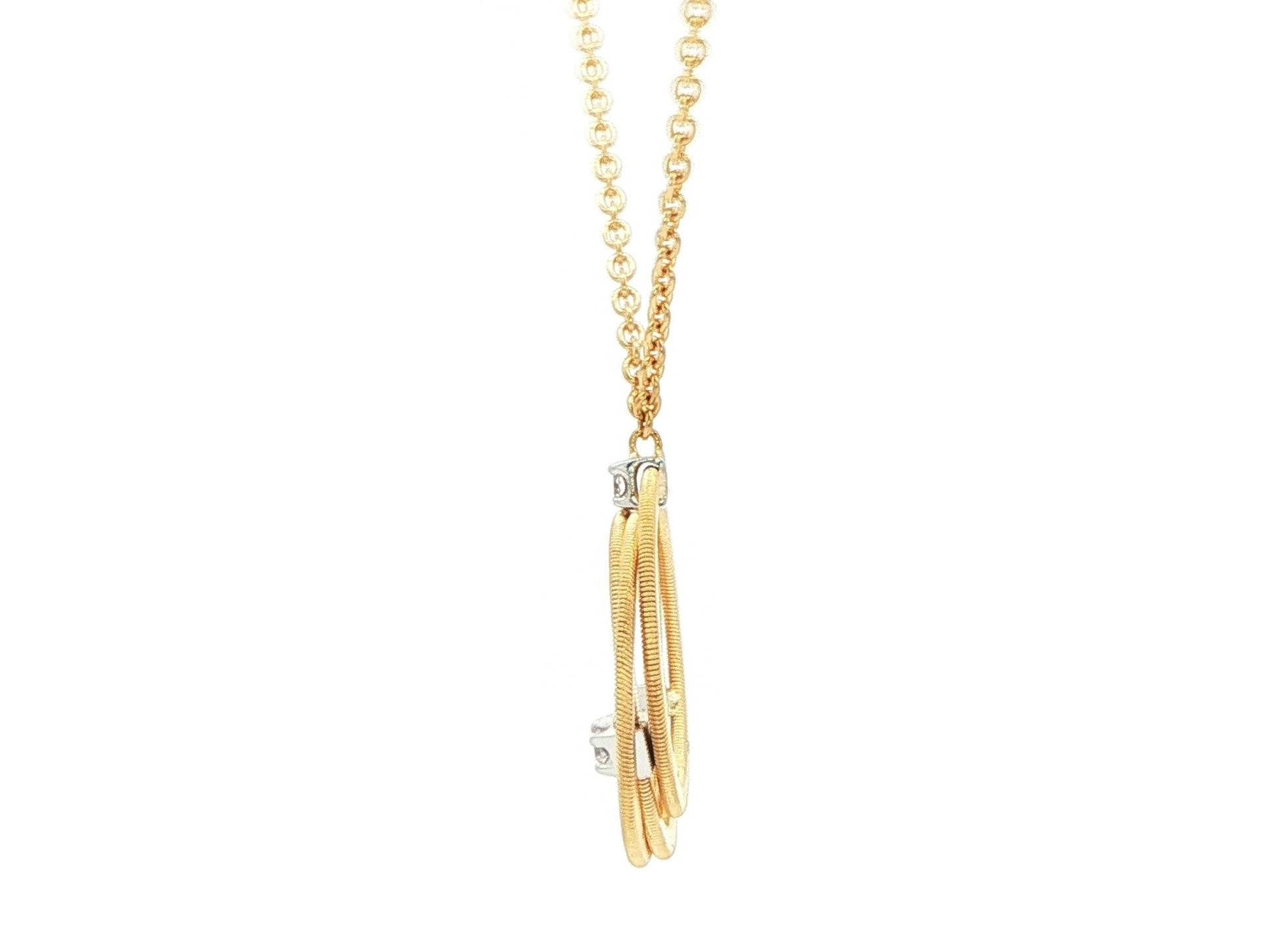 Estate Piece: Overlapping Circles Diamond Necklace in Yellow Gold (0.14cts TWT) side