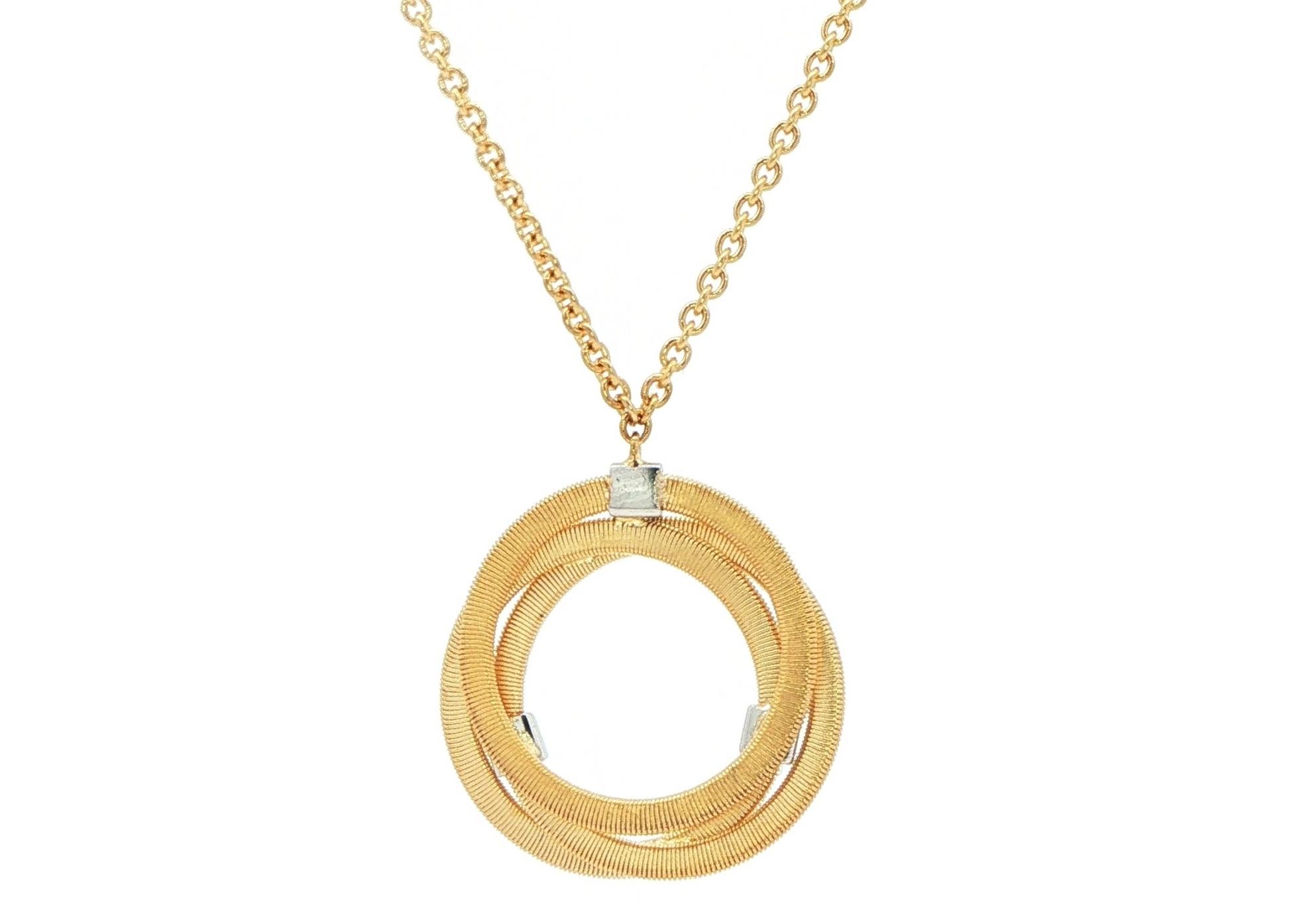 Estate Piece: Overlapping Circles Diamond Necklace in Yellow Gold (0.14cts TWT) back