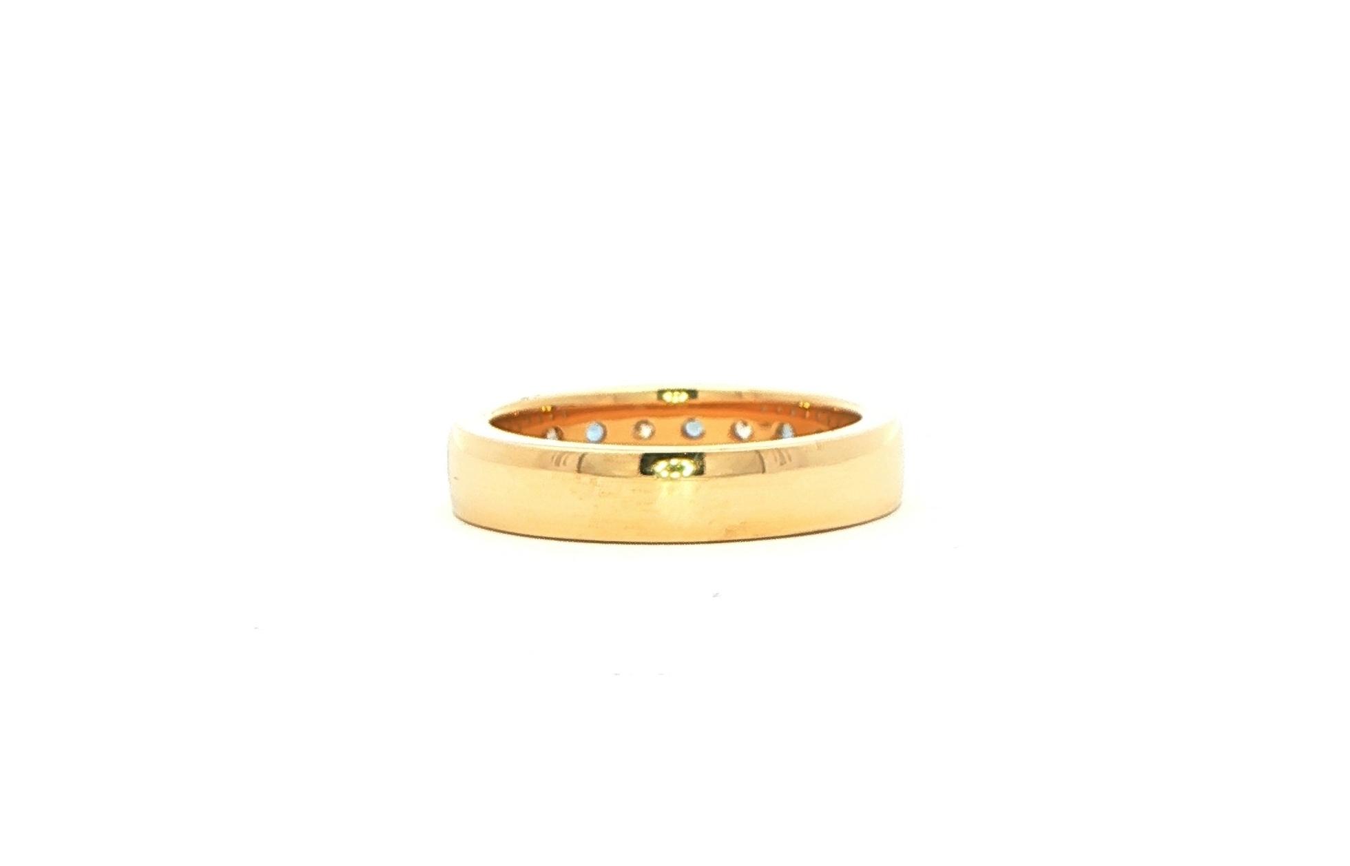 11-Stone Channel-set Alternating Montana Yogo Sapphire and Diamond Ring in Yellow Gold (0.98cts TWT) back