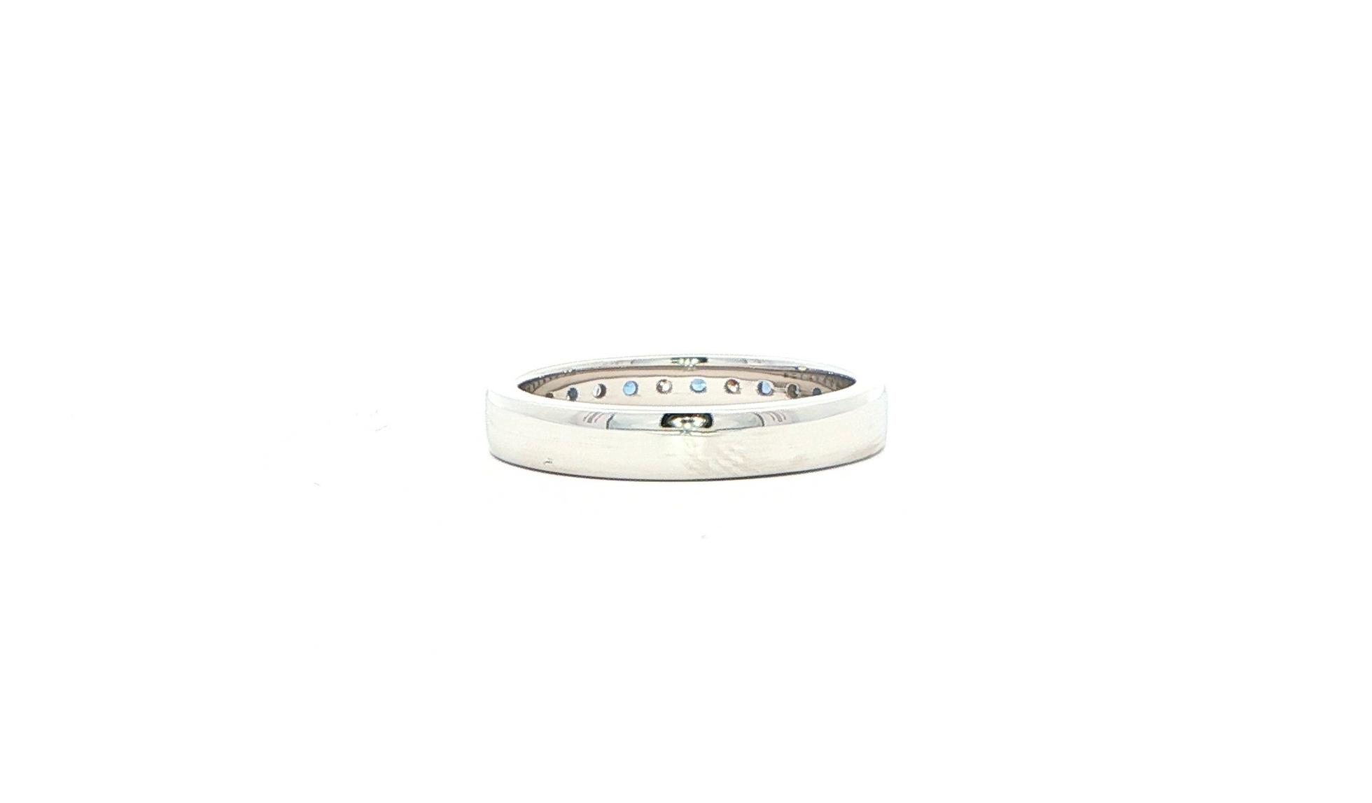 11-Stone Channel-set Alternating Montana Yogo Sapphire and Diamond Ring in White Gold (0.47cts TWT) back
