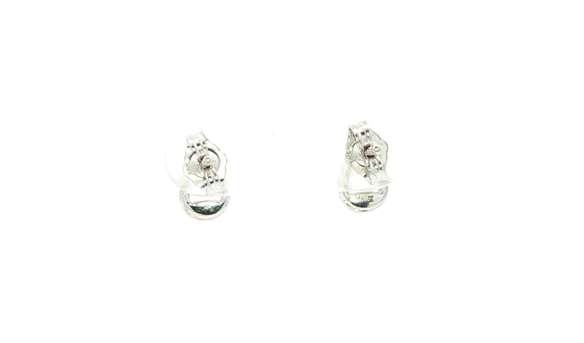 Bezel-set Pear-Cut White Topaz Stud Earrings in White Gold (0.99cts TWT) back