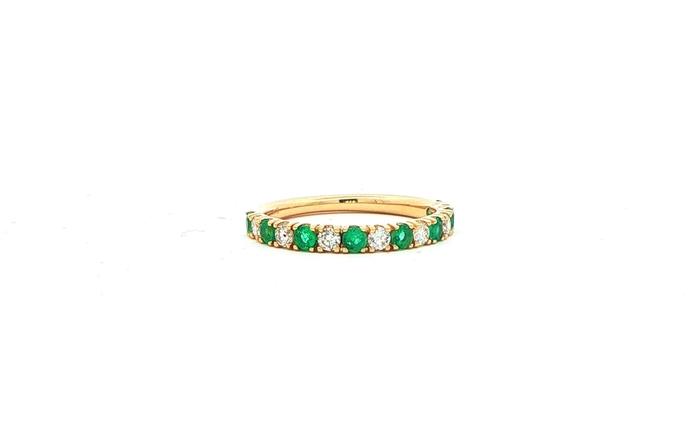 content/products/Alternating Emeralds and Diamonds Ring in Yellow Gold (0.76cts TWT)