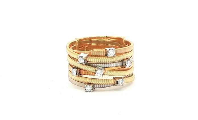 content/products/Estate Piece: Marco Bicego Diamond Ring in Tri Toned Rose, White, and  Yellow Gold (0.21cts TWT)