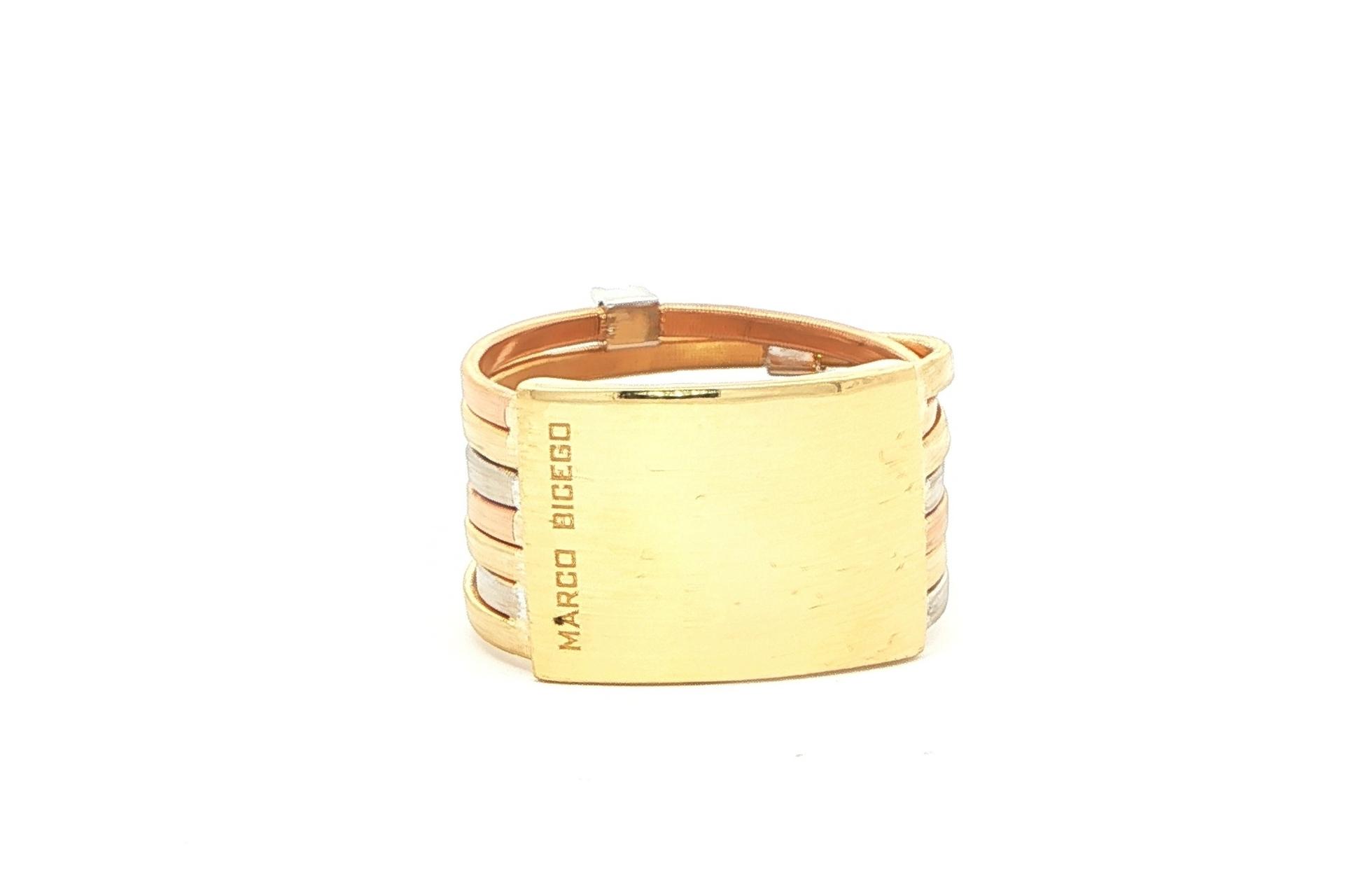 Estate Piece: Marco Bicego Diamond Ring in Tri Toned Rose, White, and  Yellow Gold (0.21cts TWT) back