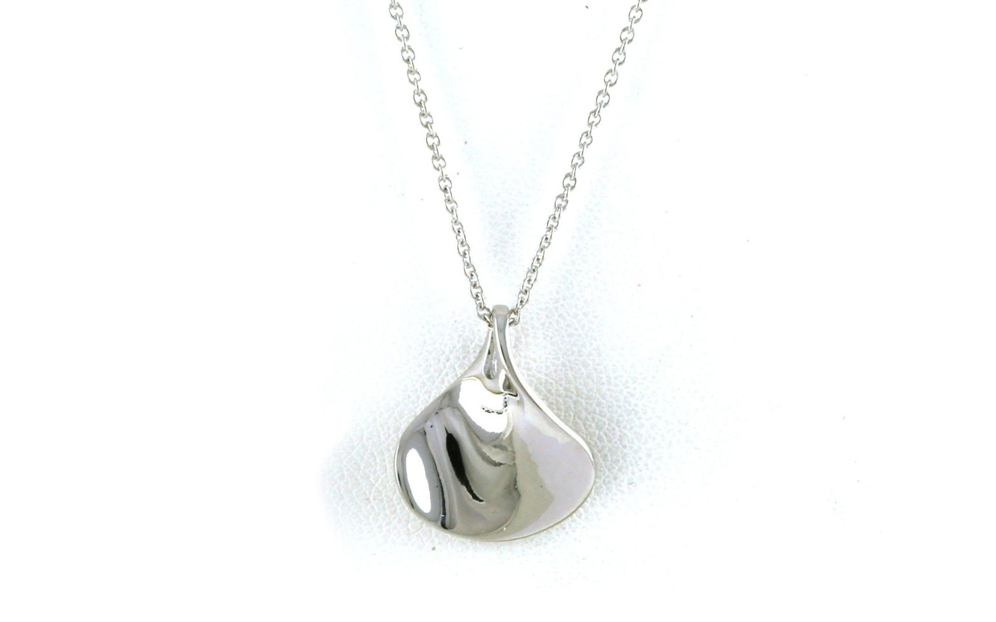 Curved Teardrop Necklace in Sterling Silver