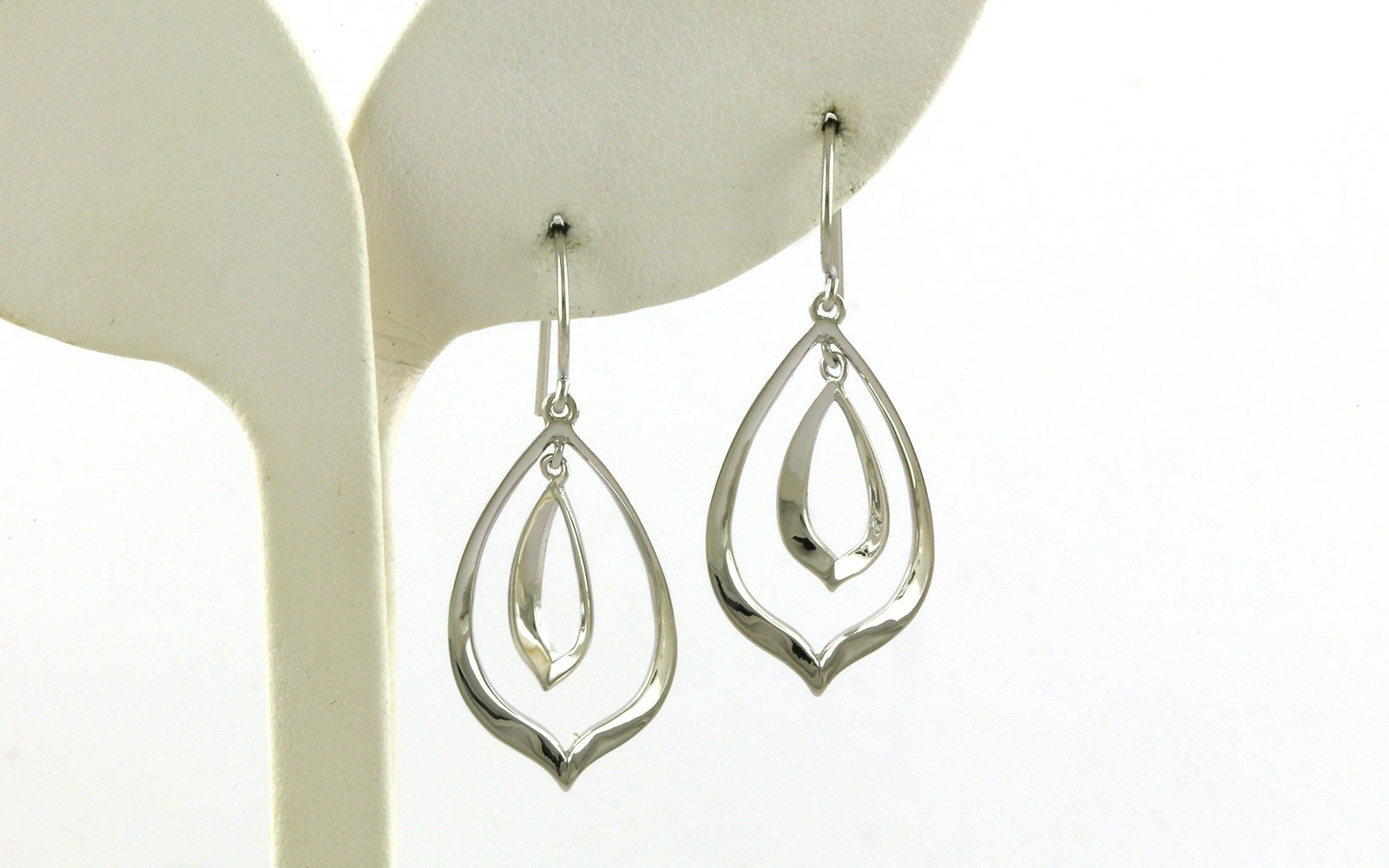 Double Pointed Teardrop Earrings in Sterling Silver