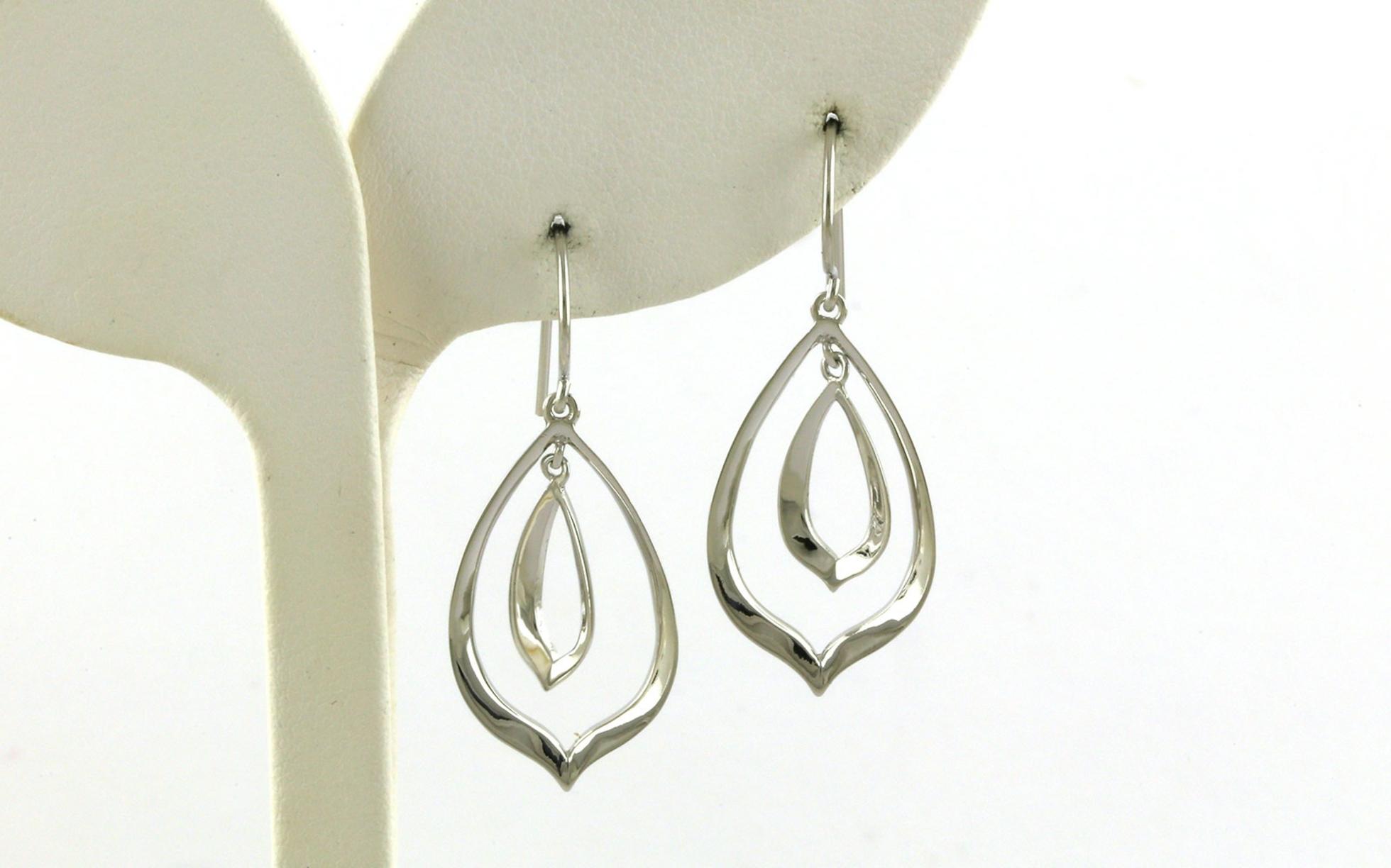 Double Pointed Teardrop Earrings in Sterling Silver