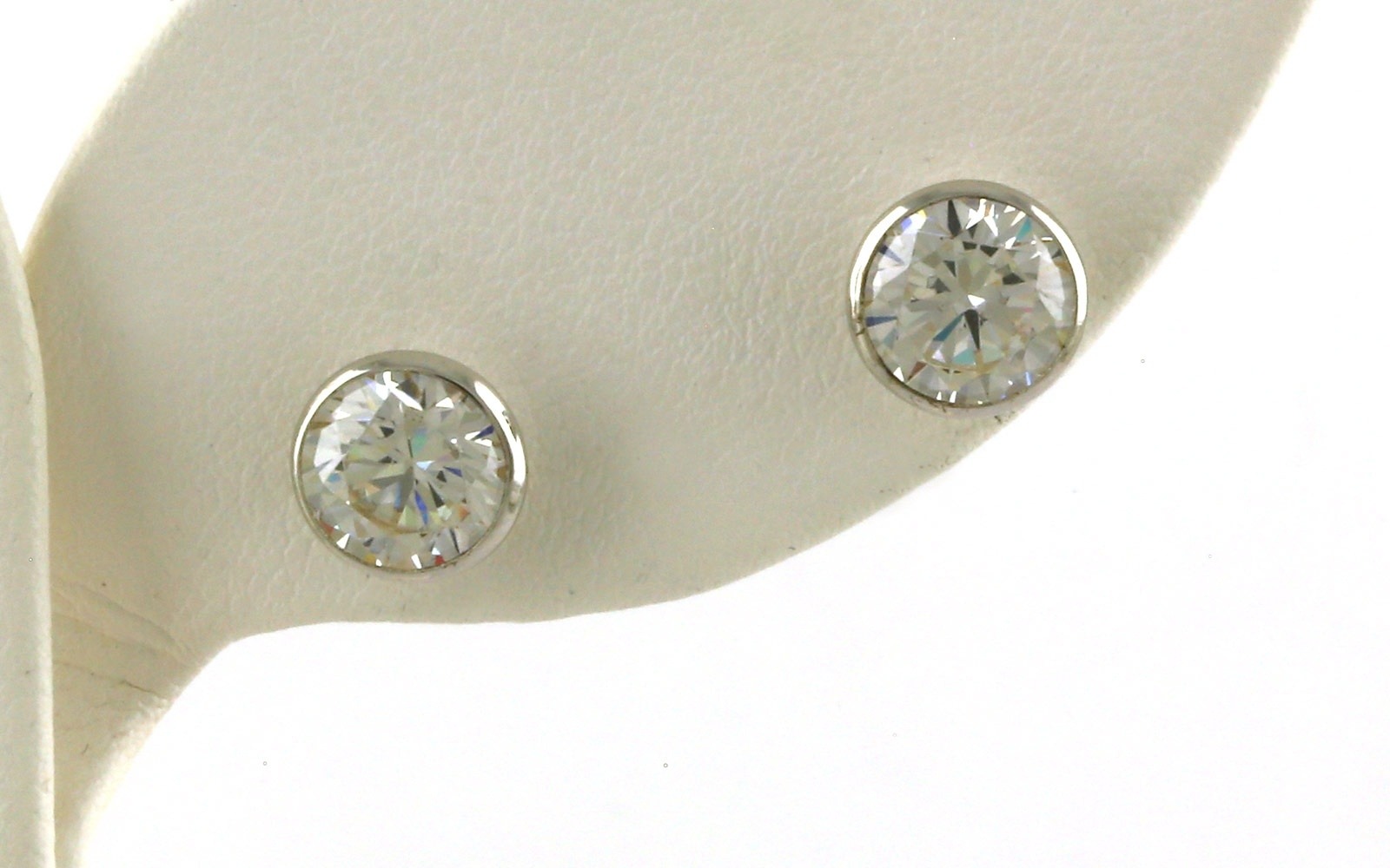 Bezel-Set Cubic Zirconium Stud Earrings in Sterling Silver
