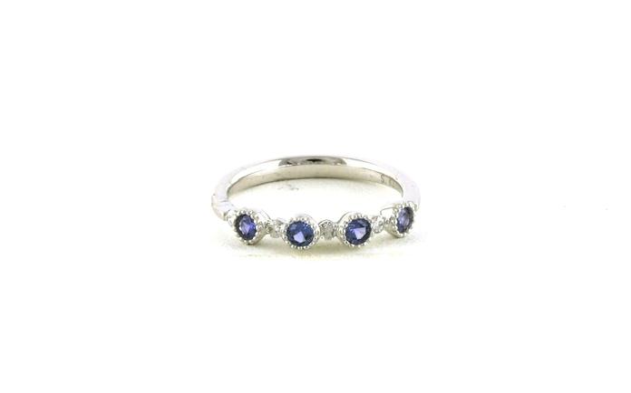content/products/Alternating Montana Yogo Sapphire and Diamond with Milgrain Detail Ring in White Gold (0.45cts TWT)