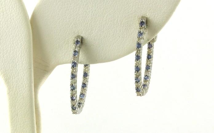 content/products/Alternating Montana Yogo Sapphire and Diamond Elongated Inside Outside Hoop Earrings in White Gold (0.58cts TWT)