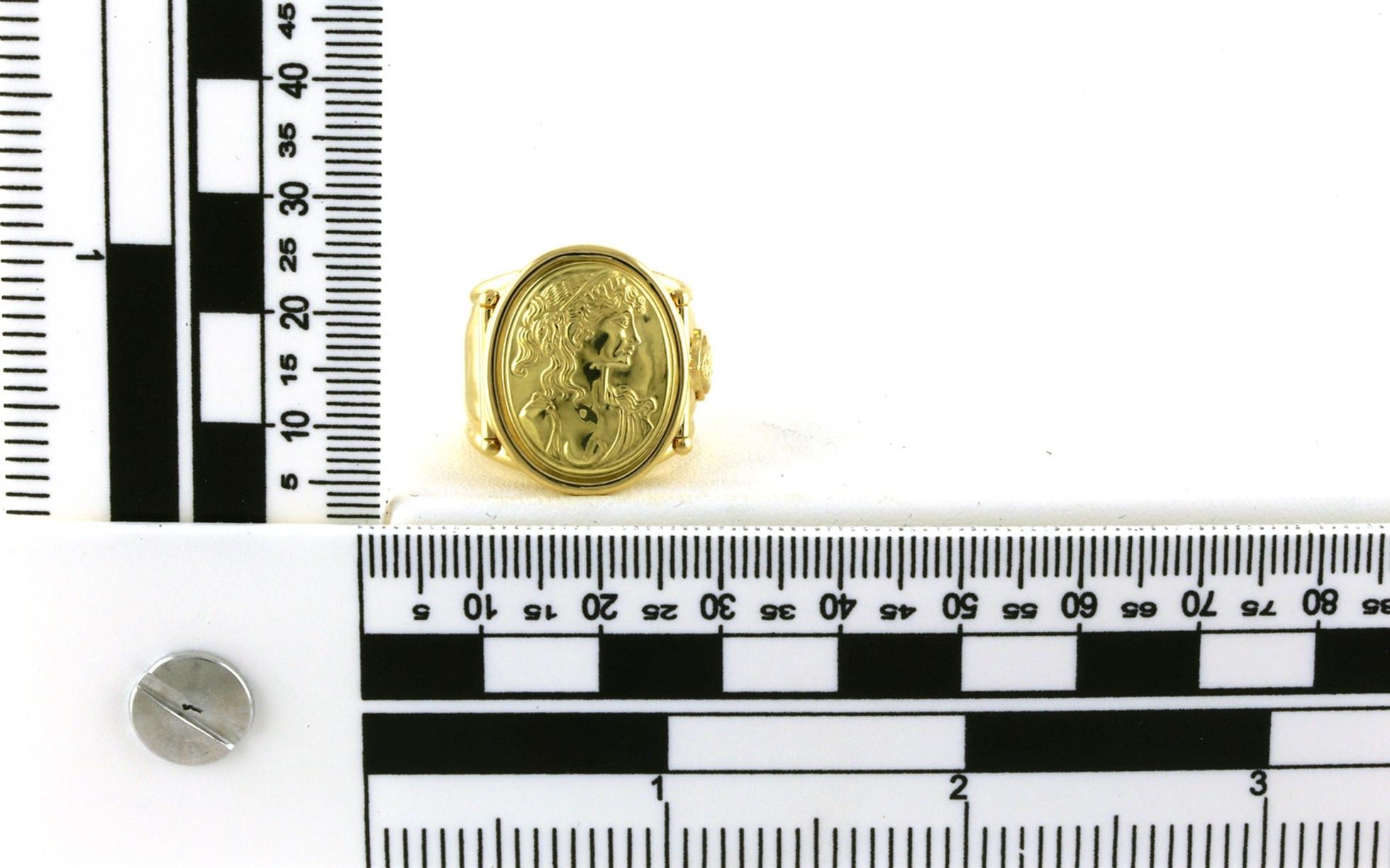 Estate Piece: Cameo Style Fashion Ring in Yellow Gold scale