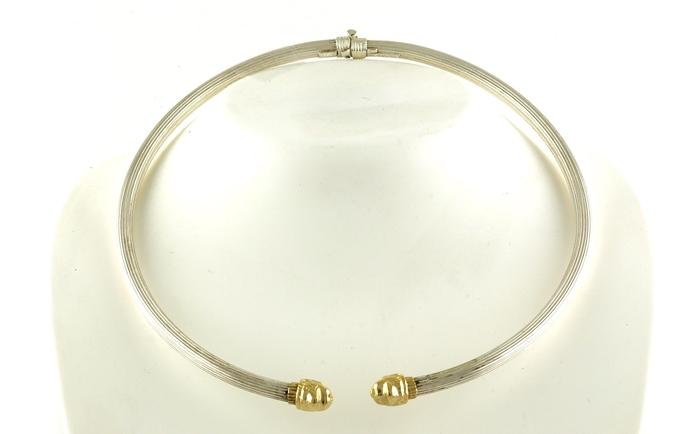 content/products/Estate Piece: Lia La Laoun's Two Tone Hinged Collar Necklace in Sterling Silver and Yellow Gold