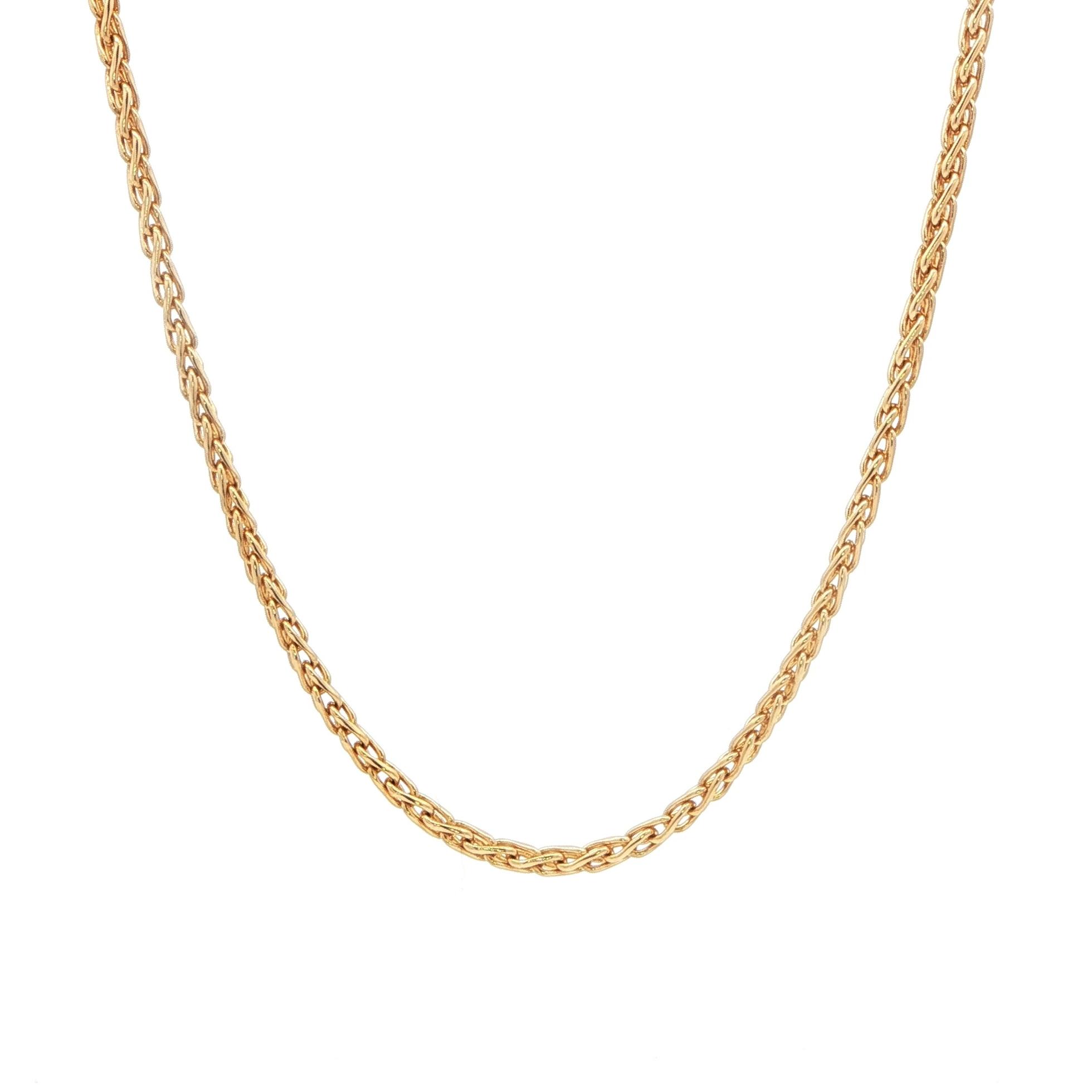 Estate Piece: Classic Wheat Chain Necklace in Yellow Gold (2.20 mm)
