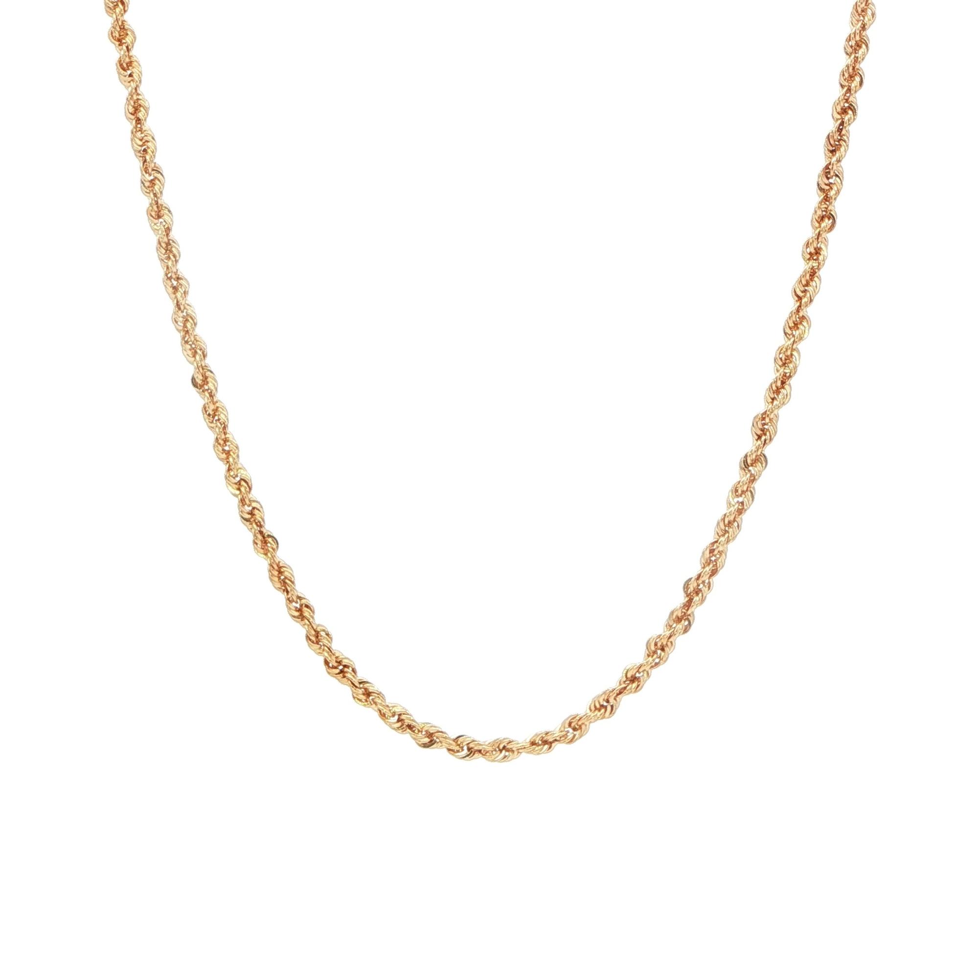 Estate Piece: Rope Chain Necklace in Yellow Gold (2.25 mm)