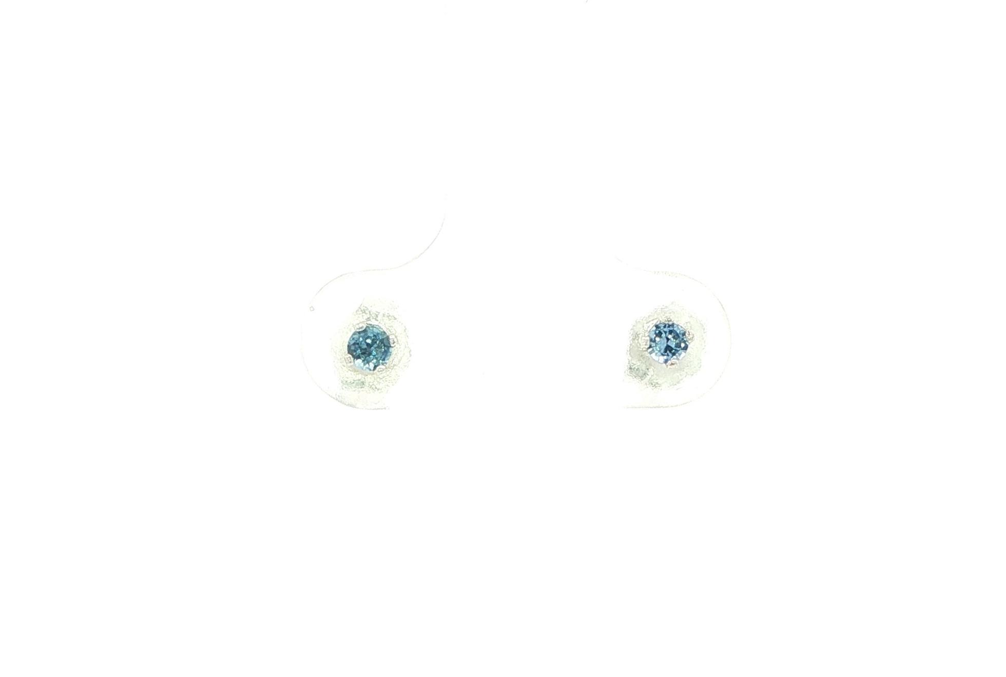 Pale Blue Montana Sapphires Stud Earrings in Sterling Silver (0.15cts TWT)