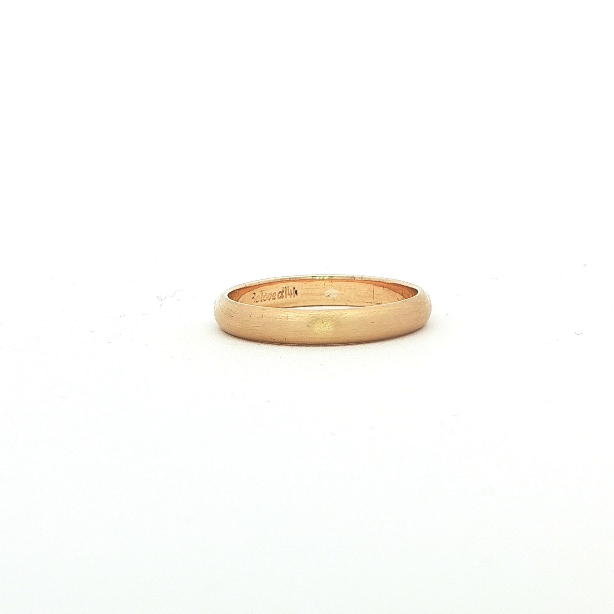 Estate Piece: Classic Band Ring with Satin Finish in Yellow Gold (3.4 mm)