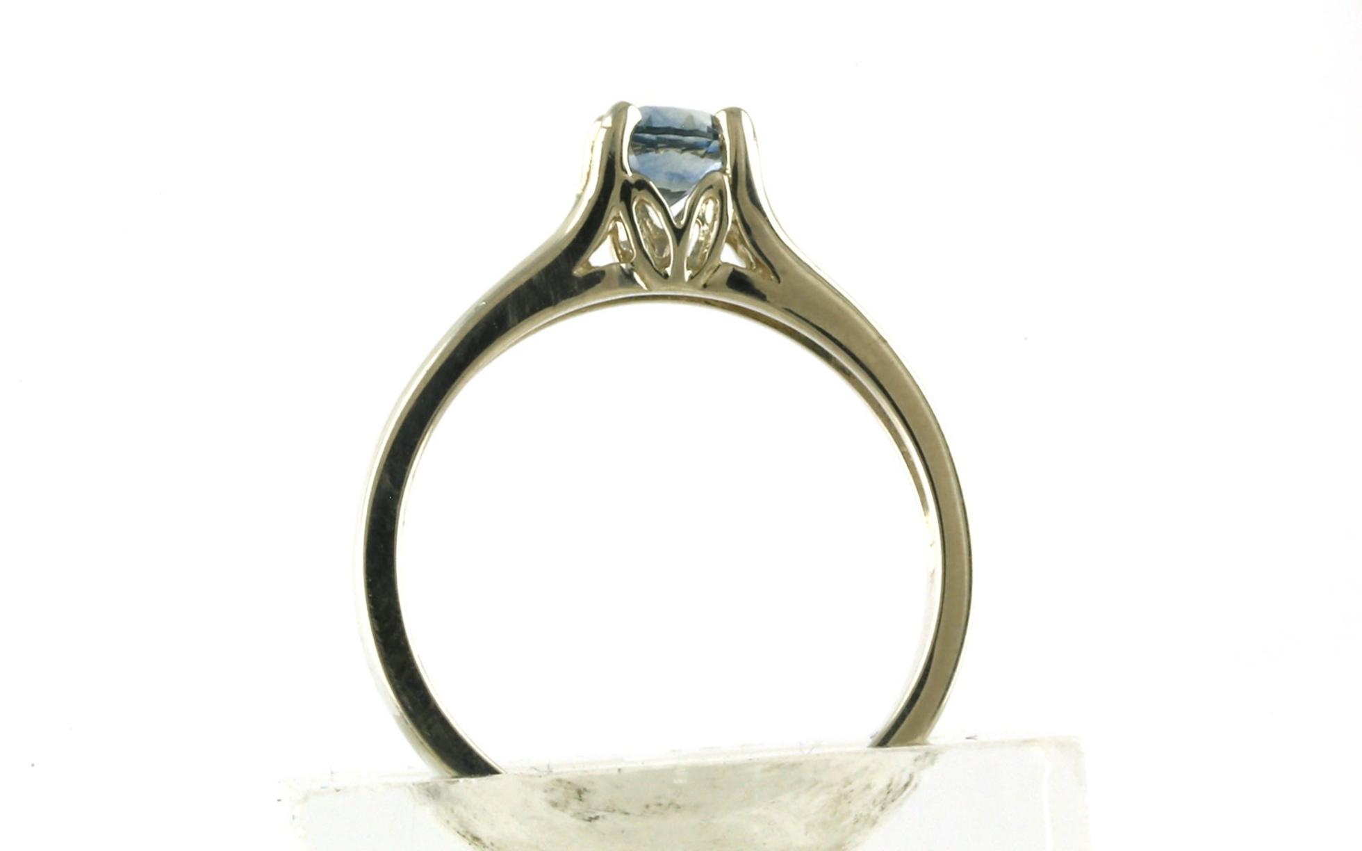 Montana Sapphire set in 4-Prong Tulip Setting Ring in Sterling Silver (0.56ct) side