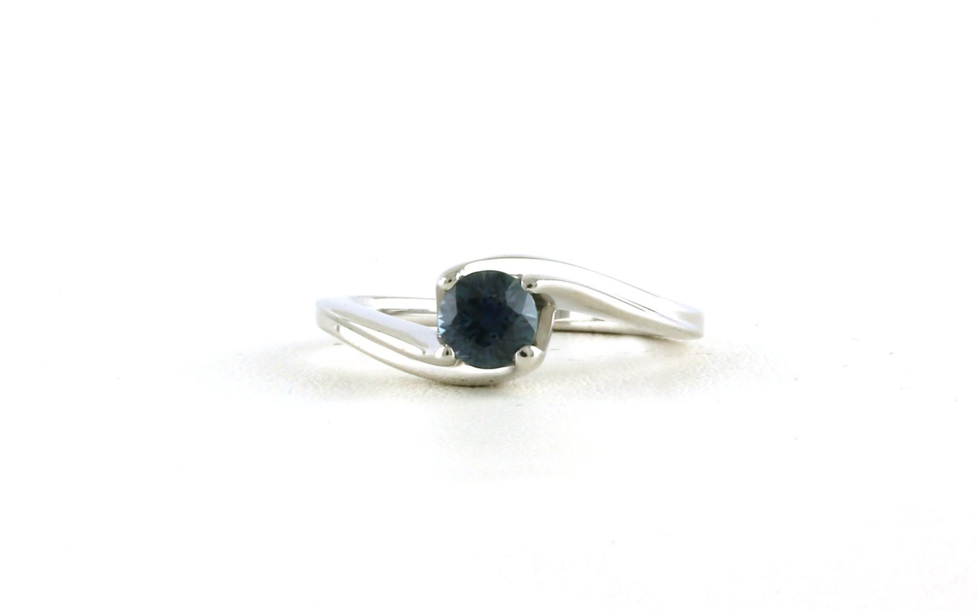 Twist Montana Sapphire Solitaire Ring in Sterling Silver (0.75ct)