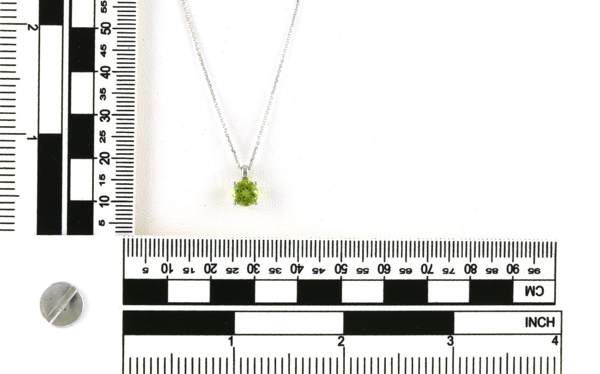Peridot Solitaire Necklace in White Gold (0.95ct) scale