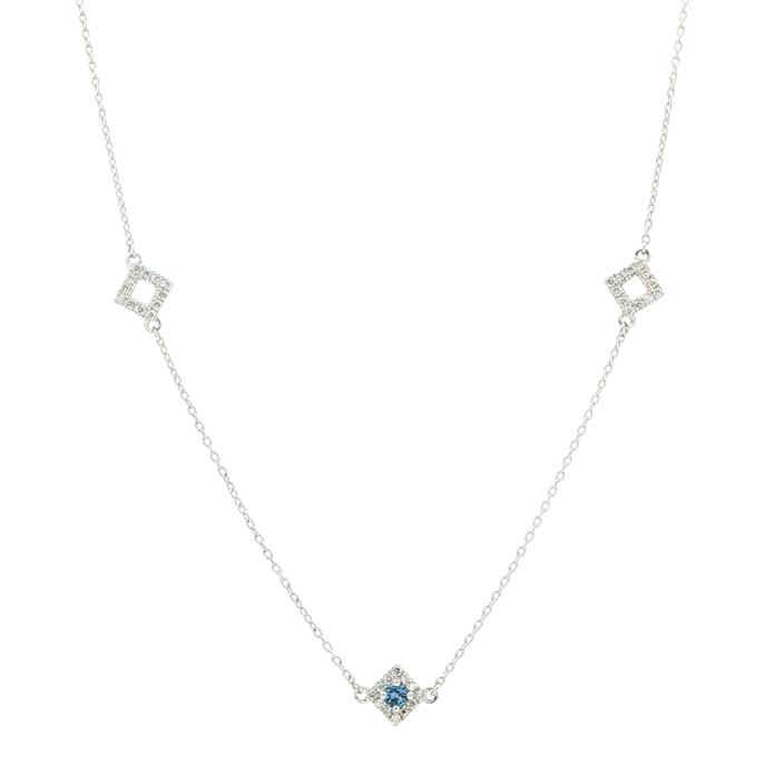 content/products/Montana Yogo Sapphire and Diamond Square Station Necklace in White Gold (0.45cts TWT)