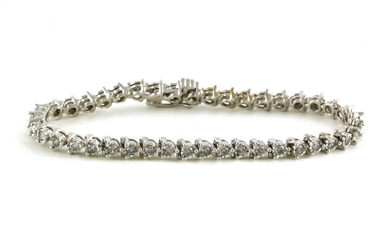 Estate Piece: Illusion-Set Diamond Tennis Bracelet in White Gold (1.00cts TWT)