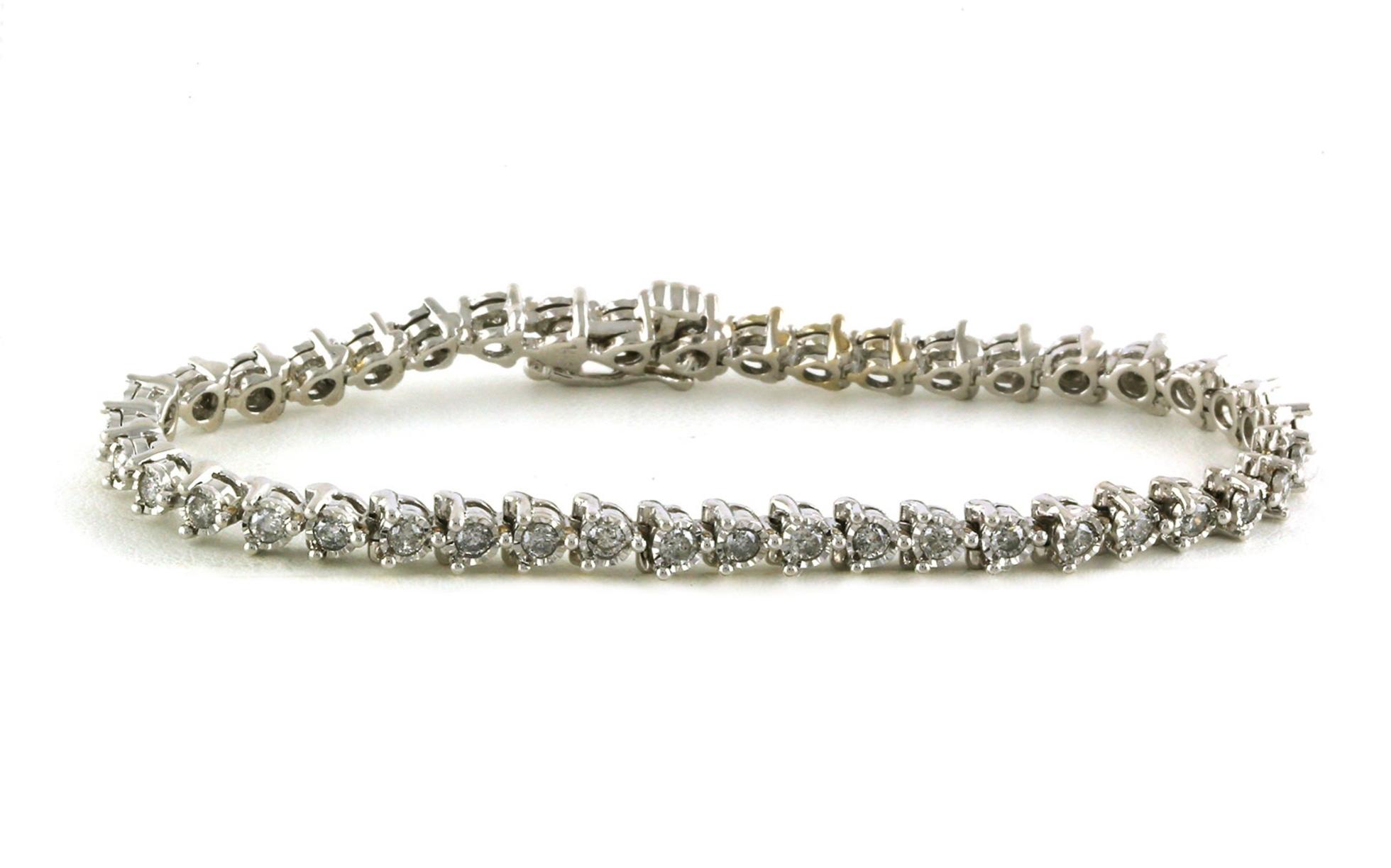 Estate Piece: Illusion-Set Diamond Tennis Bracelet in White Gold (1.00cts TWT)