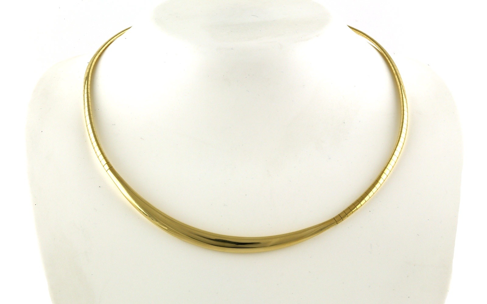 Estate Piece: Curved Bar Omega Collar Necklace in Yellow Gold