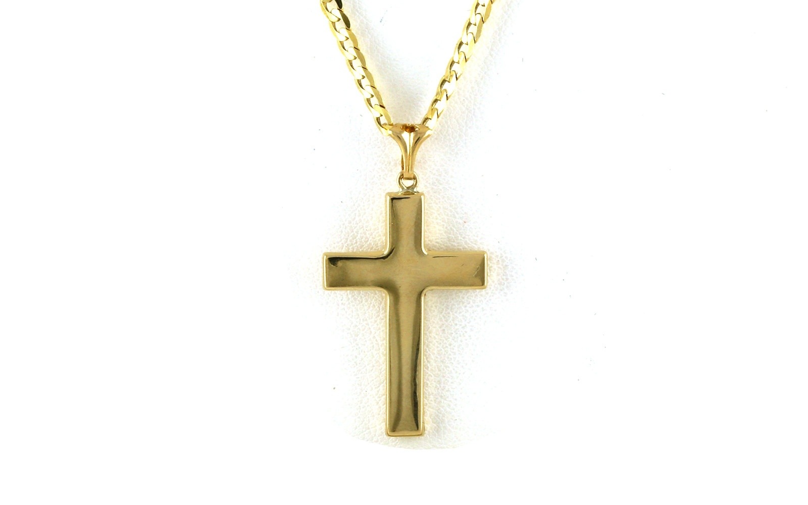 Hollow Cross Necklace in Yellow Gold