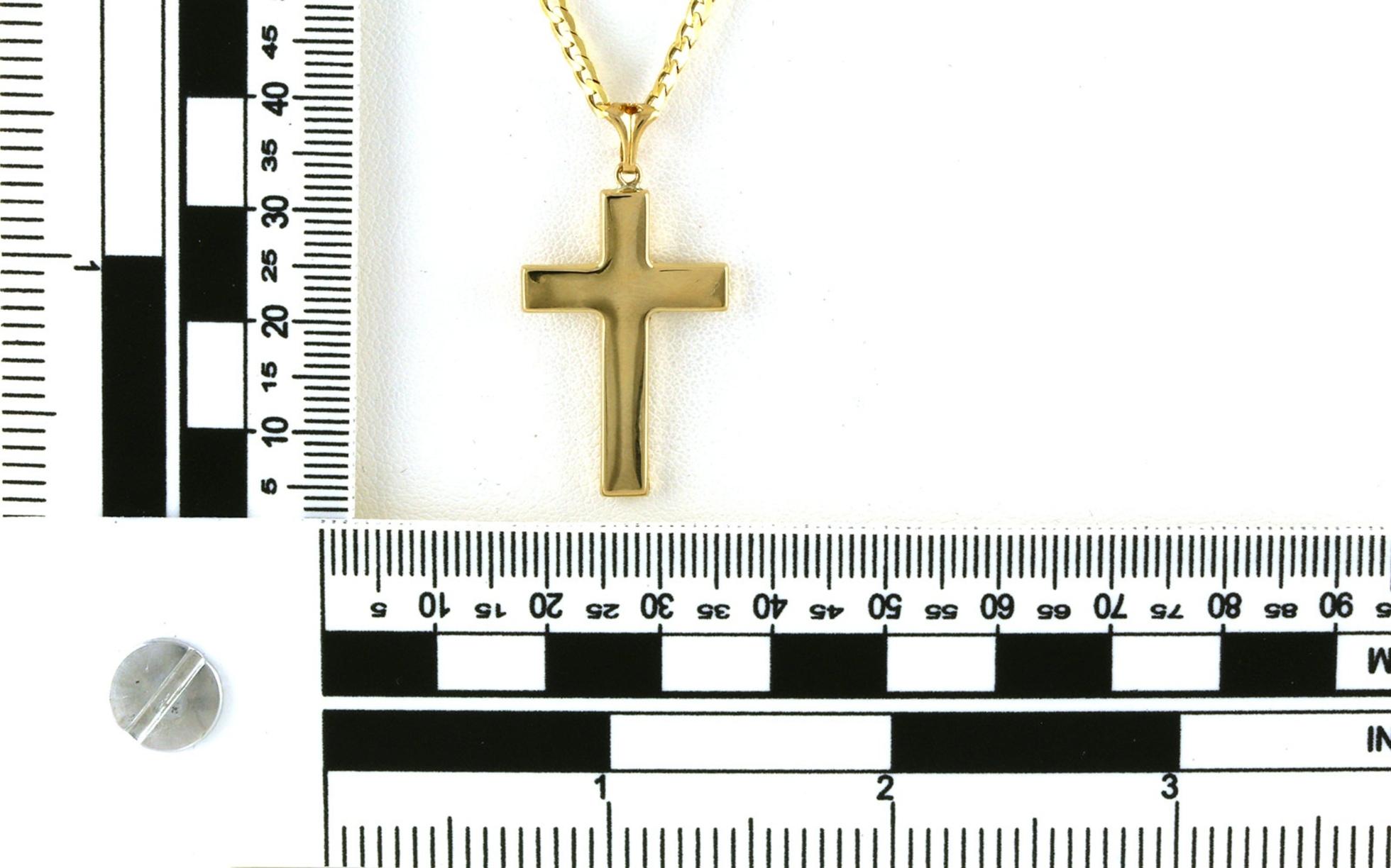 Hollow Cross Necklace in Yellow Gold scale