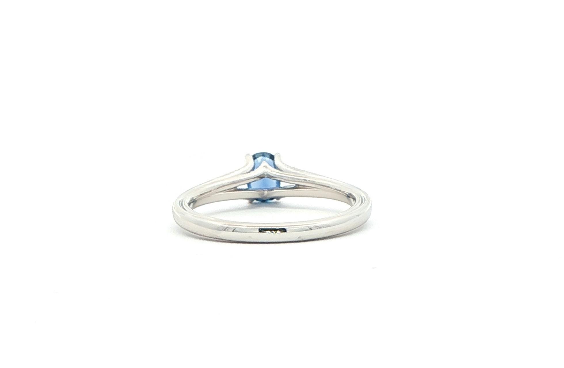 Solitaire Oval-cut Montana Yogo Sapphire Ring in White Gold (0.49cts) back