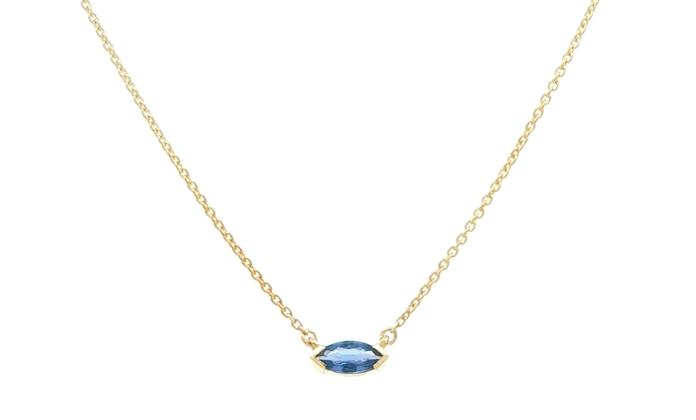 content/products/Solitaire East-West Marquise-cut Montana Yogo Sapphire Necklace on Split Chain in Yellow Gold (0.30cts)