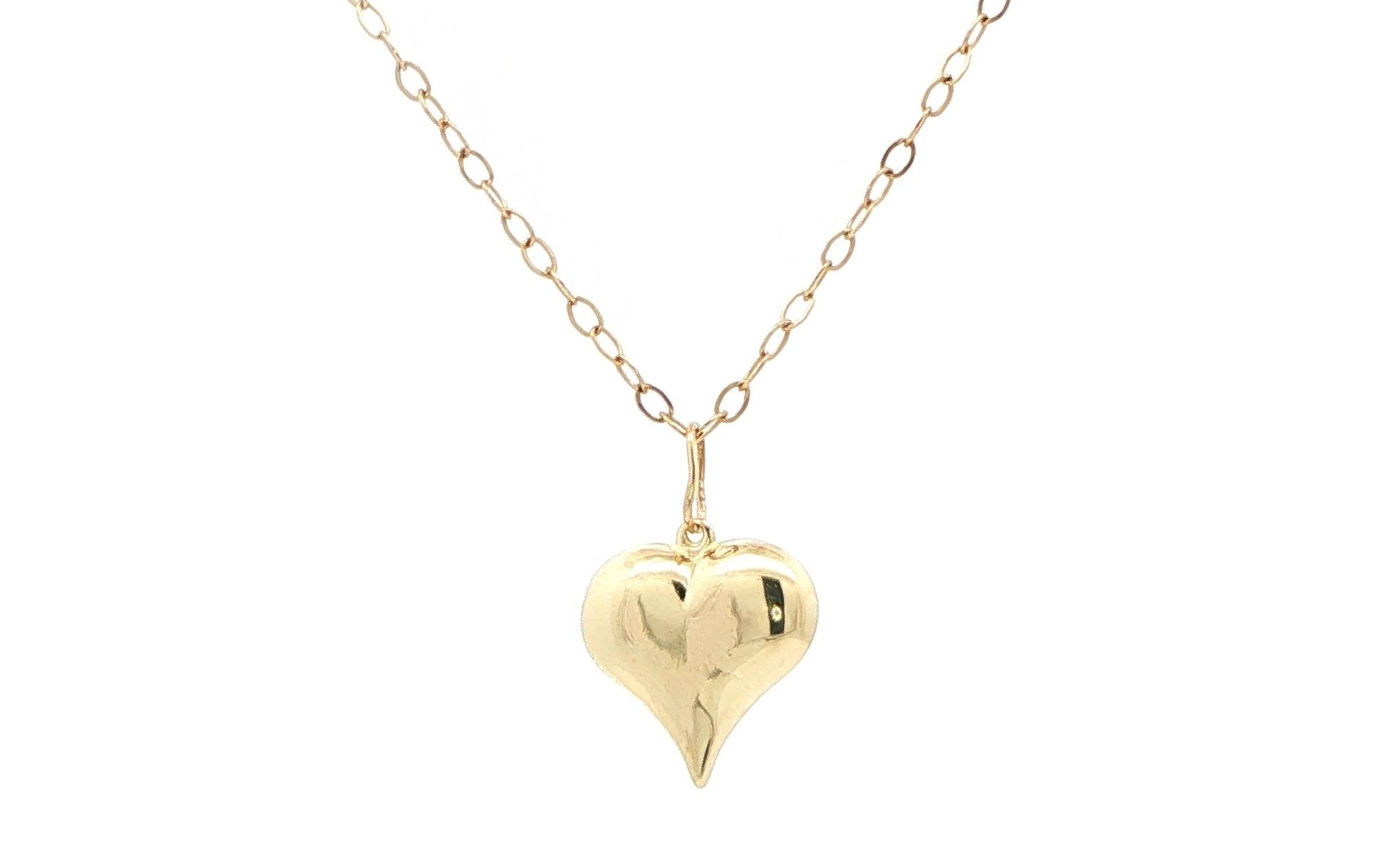 Estate Piece: Hollow Bubble Heart Pendant-Charm in Yellow Gold